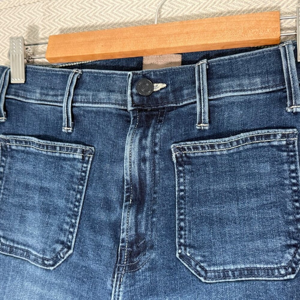 MOTHER Women's Straight Leg Jeans - Dark Blue - Picture 6 of 16